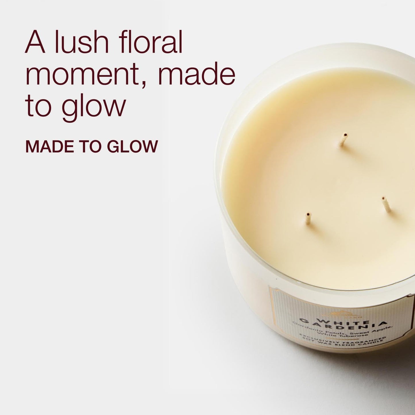 Bath & Body Works White Gardenia 3-Wick Candle - Scented Candle for At-Home Use - Long-Lasting, Room-Filling Fragrance - High Fragrance Oil Concentration - Soy Wax Blend