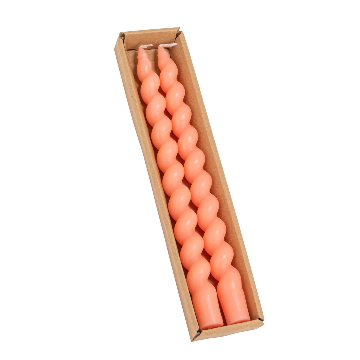 Creative Co-Op 2-Piece Unscented Twisted Taper Candles in Box, Pink