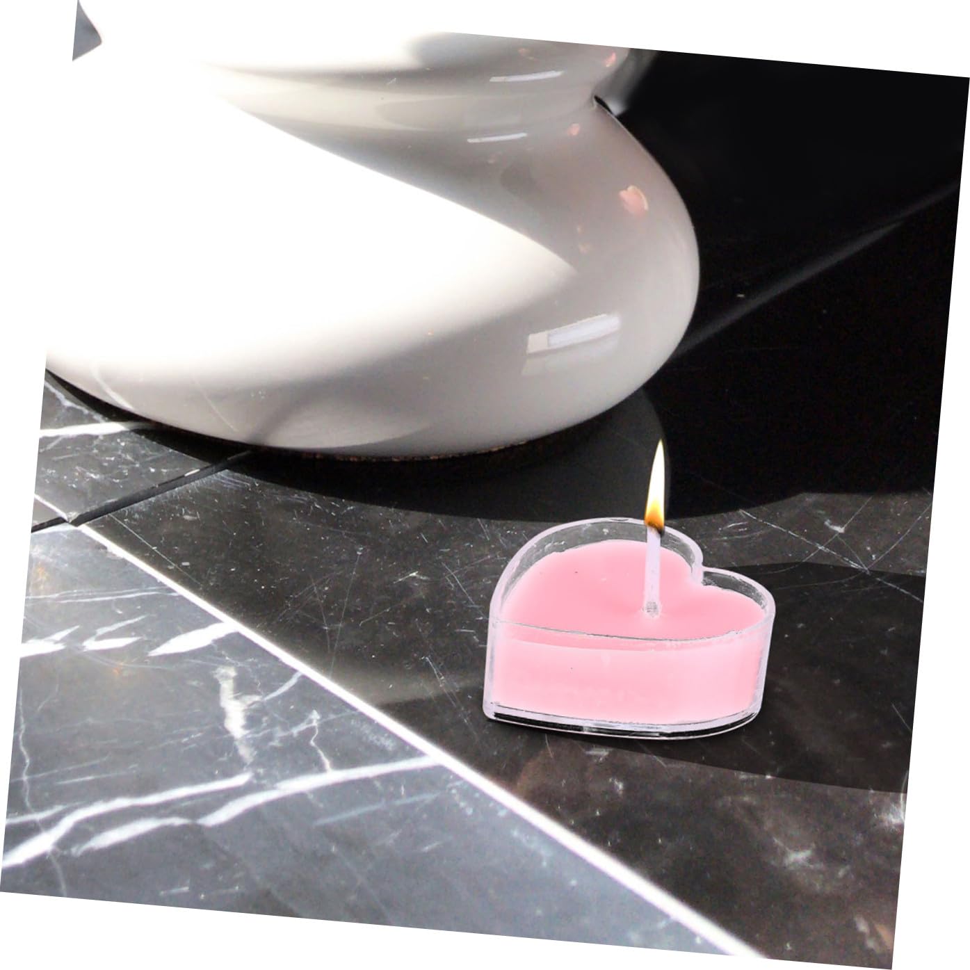 Baluue 9Pcs Heart Shape Scented Candles Romantic Proposal Tea Lights with Fresh Rose Eco Friendly Soft Glow for Wedding Home Decoration and Valentines Day Gift