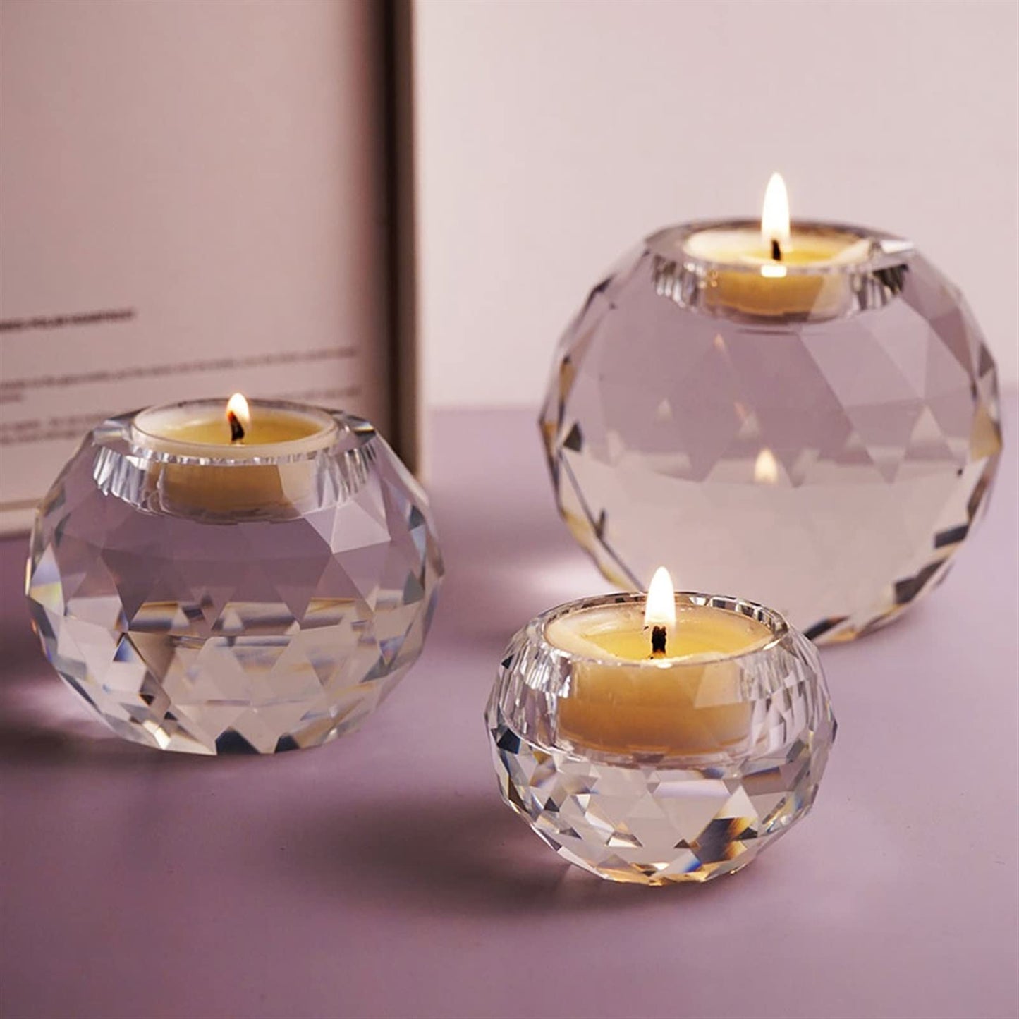 Candlestick Holders Modern Simple Glass Candlestick Small Decorative Candlestick Holder Table Decoration Candle Holders (Size : L)