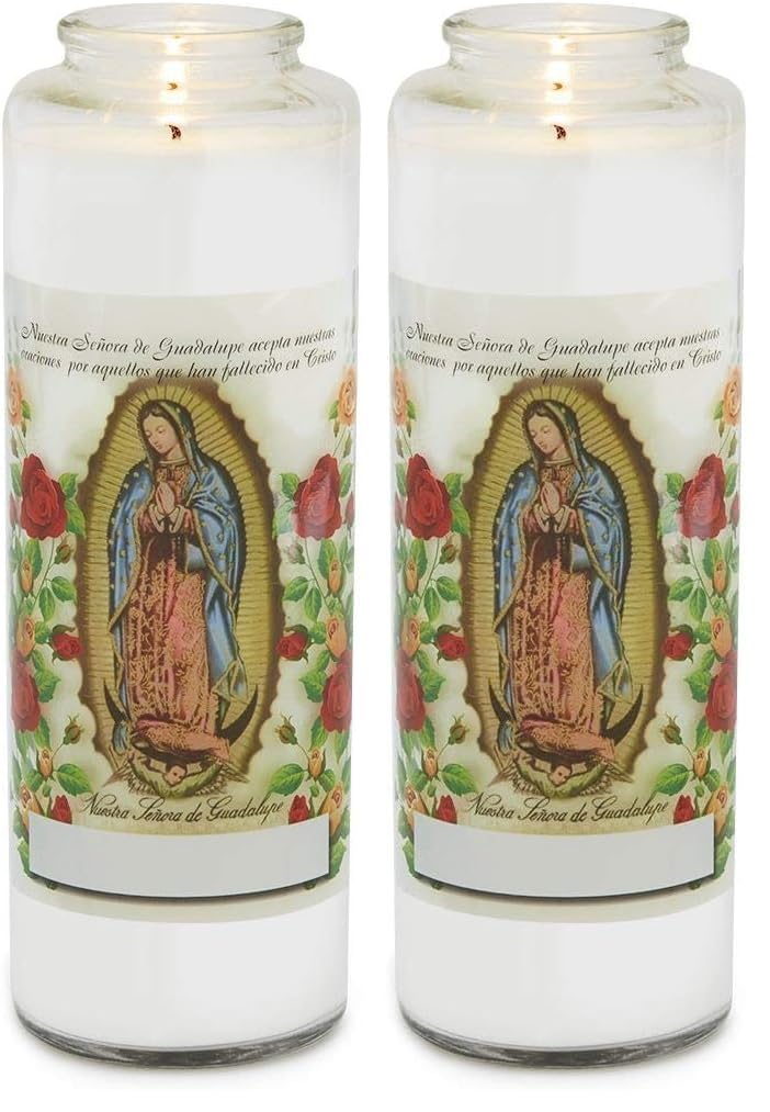 Root Candles Prayer Candles Clear Glass Devotional 7-Day Prayer Candle, 1-Count, Day of The Dead (Spanish) (Pack of 2)