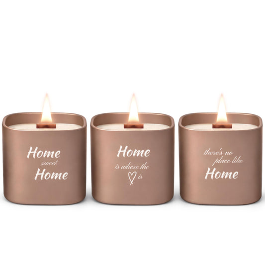 Set of 3 Premium Scented Soy Candles Gift Set | Home Collection – White Musk, Bamboo Forest & Peony Garden | Crackling Wood Wick | Luxurious Candles for Relaxation, Home Décor & Gifts | 9.8oz Each