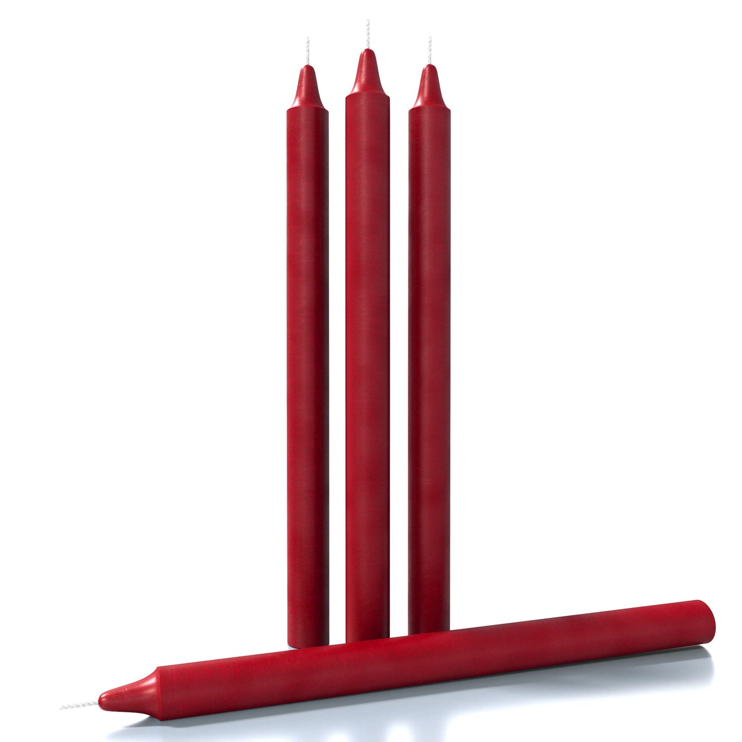 CANDWAX Bordeaux Taper Candles Pack of 4 - Slow Burning Dripless Unscented Straight Candles 10 inch - Ideal for Dinner Table - Smokeless Long Candlesticks