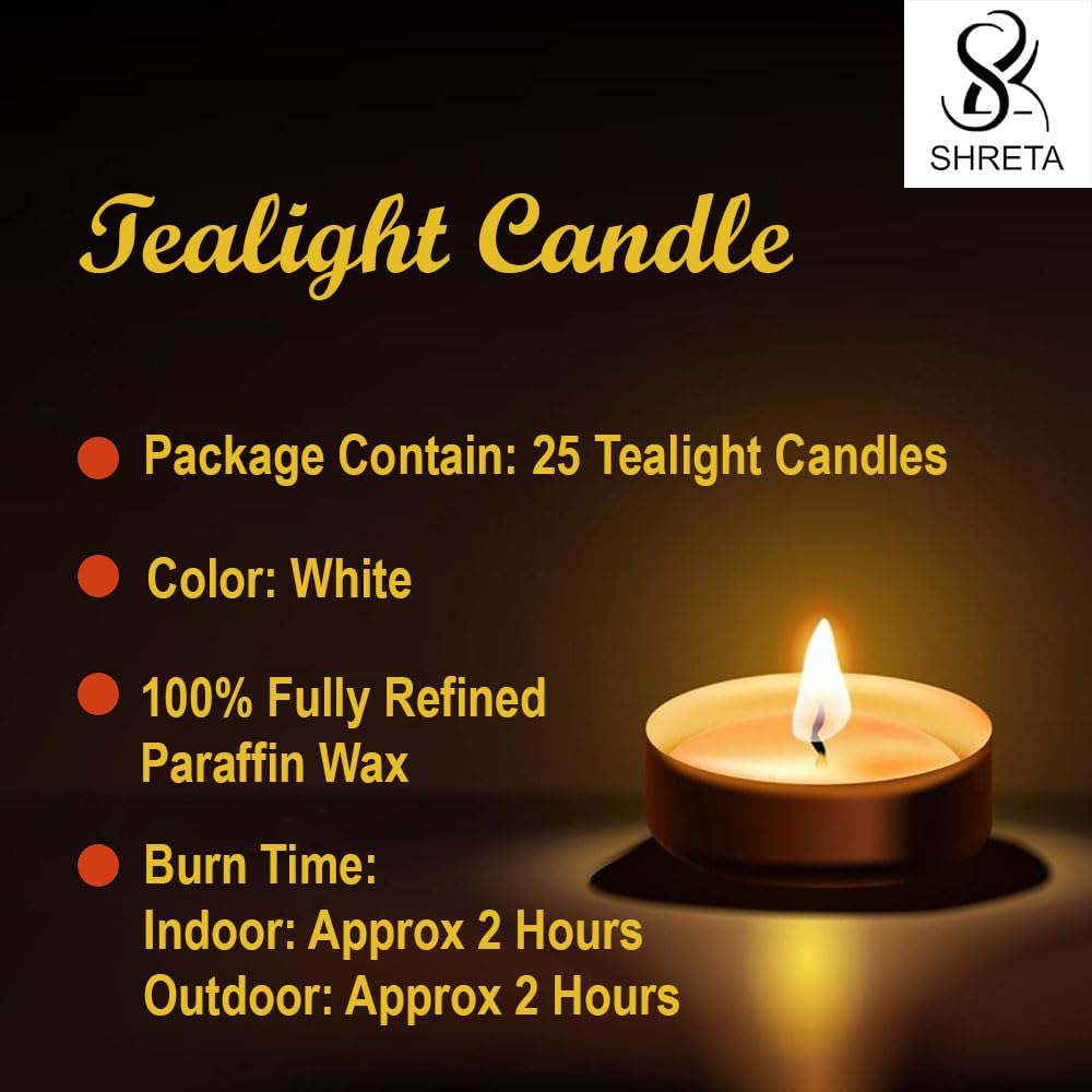Unscented 75 Tealight Candles Smokeless White Votive Candles Long Burning Wax Candle in Metal Cups with 4 Hours Burn Time (75, White)