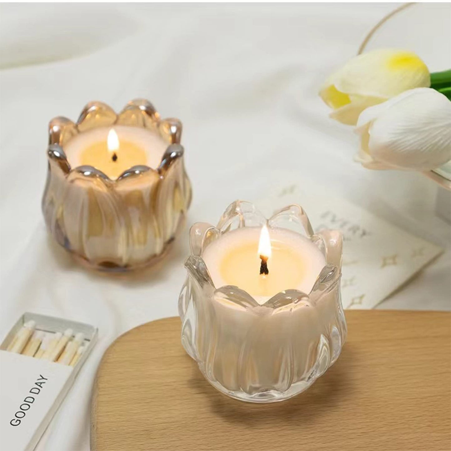 GOLDEAL 12Pcs Gold Votive Candle Holders, Thick Glass Tea Light Candle Holder Bulk, Tealight Candle Jars for Wedding Table Decor, Party Supplies, Bridal Shower Decorations, Centerpieces for Tables