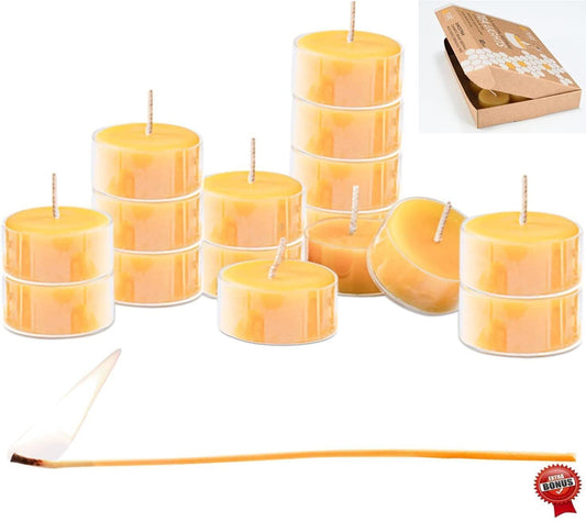 PURE PLANT HOME Honey Scented Beeswax Candles, 100% Pure Natural Refined with Chemical Free Cotton Wick, 10 DRIPLESS Candles, Made in USA