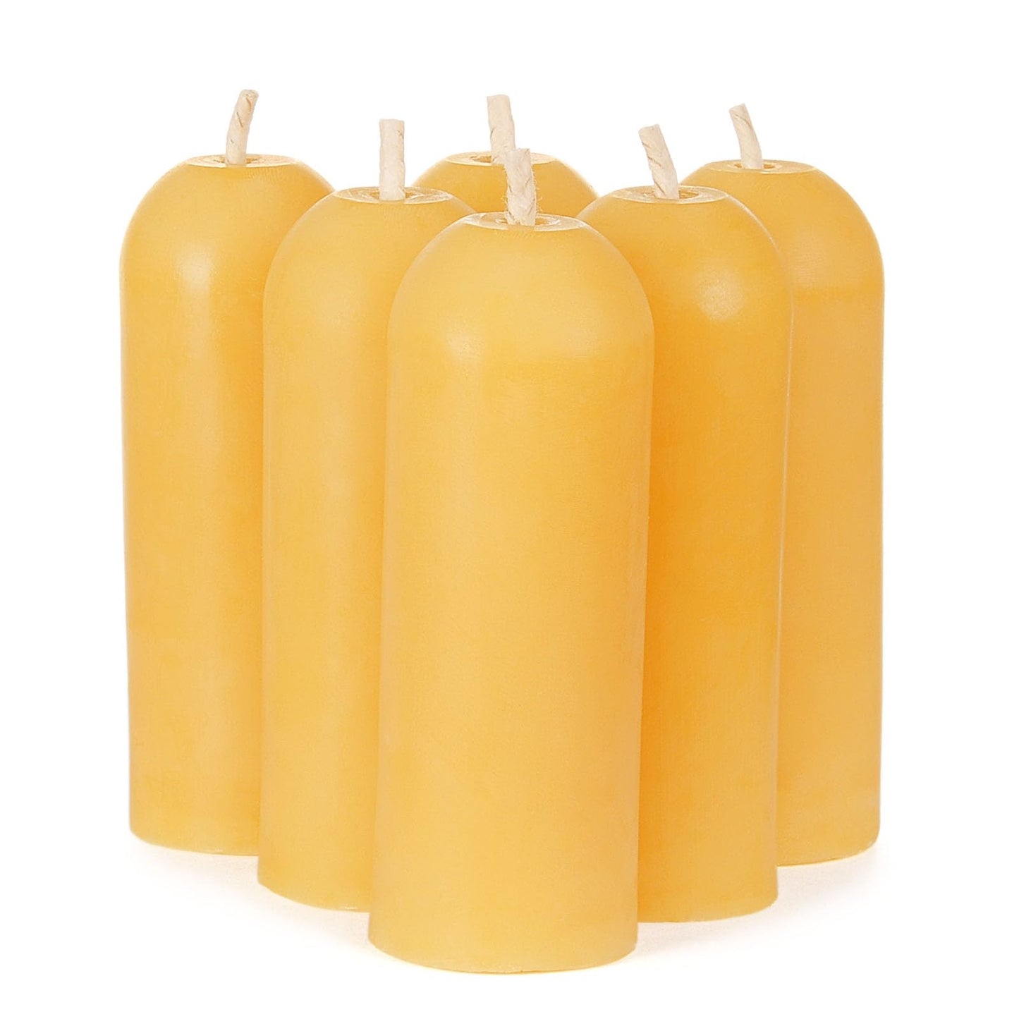 DEYBBY Beeswax Small Pillar Candles 6 Pack - Natural Bees Wax Travel Candles Bulk for Room Decor Blackout Housewarming Gift