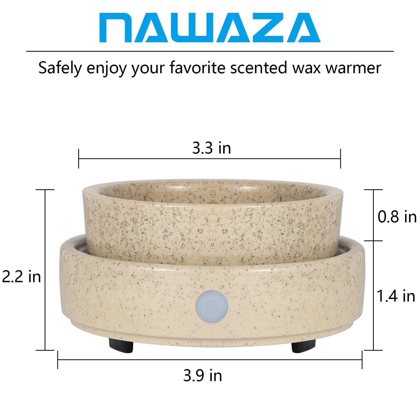 nawaza Ceramic Wax Melt Warmer Fragrance, 3 in1 Electric Candle Wax Warmer，Scented Wax Melt Wax Cubes Melter Fragrance Warmer for Home,Office,Gift (Beige)