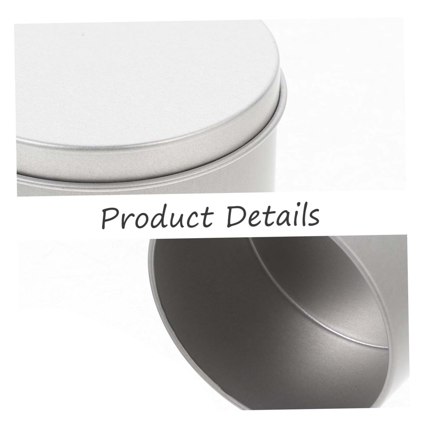 CONGARTENO Round Metal Tins Screw Lid Elegant Candle Containers for Scented Candles Balms and Crafts Compact and Portable Storage Silver Finish for Travel and Everyday Use