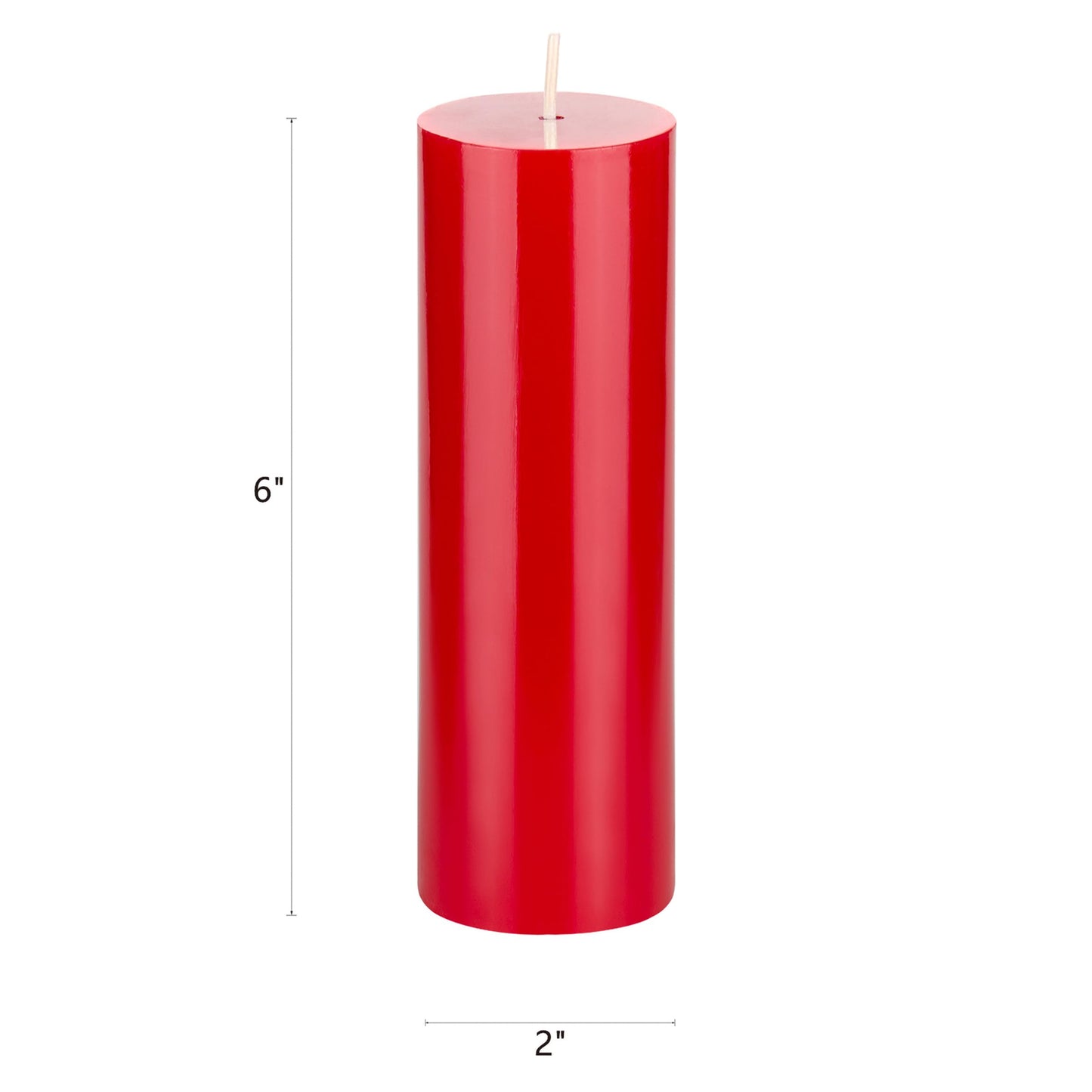 Mega Candles 3 pcs Unscented Solid Red Pillar Candles, Hand Poured Premium Wax Candle 2 Inch x 6 Inch, Home Décor, Spas, Weddings, Occasions, Party, Centerpieces, Holidays, Vigils, Prayers