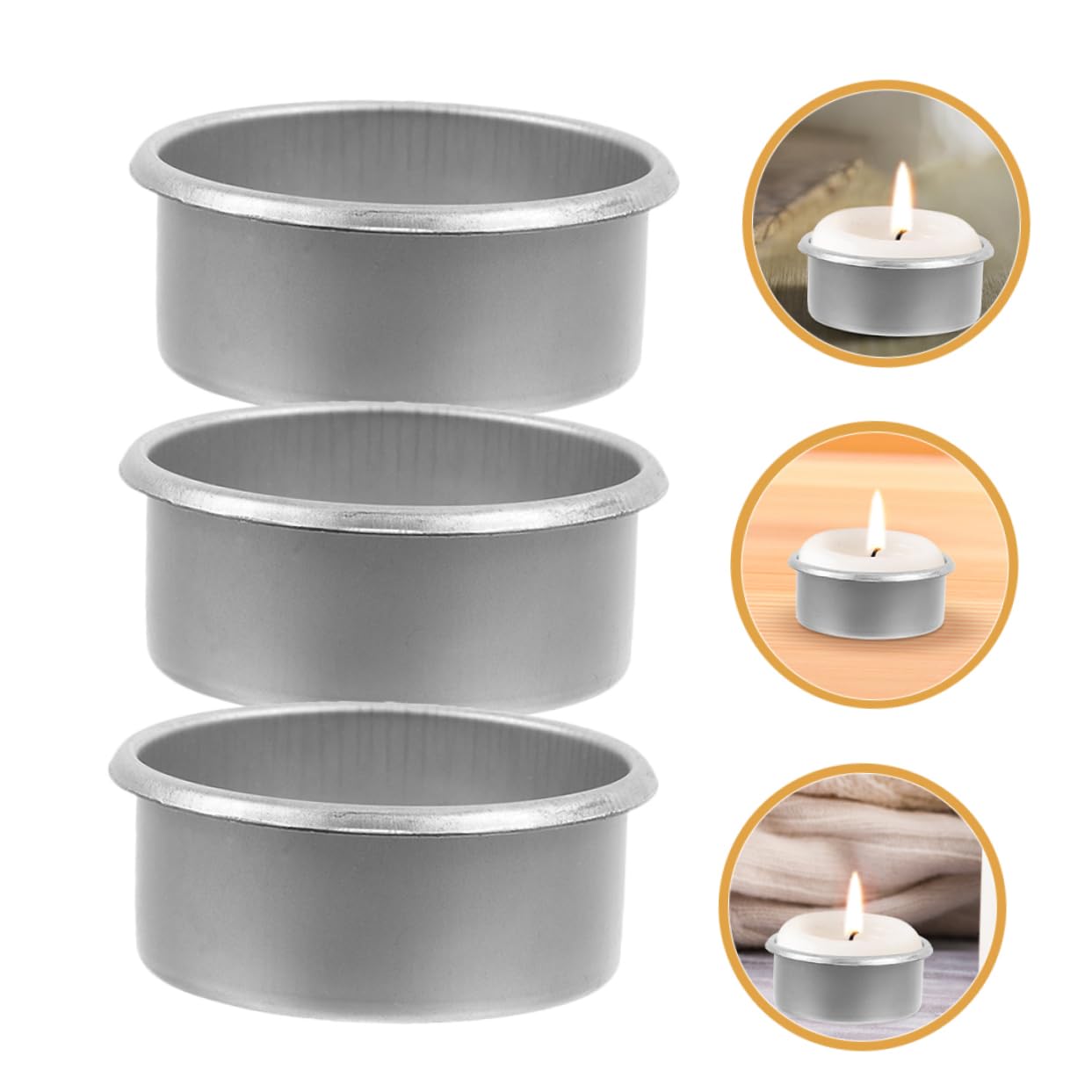 OSALADI 15pcs Metal Tea Light Candle Tins Candle Holders for Home Decor and Multipurpose Storage Containers for Scented and Burning