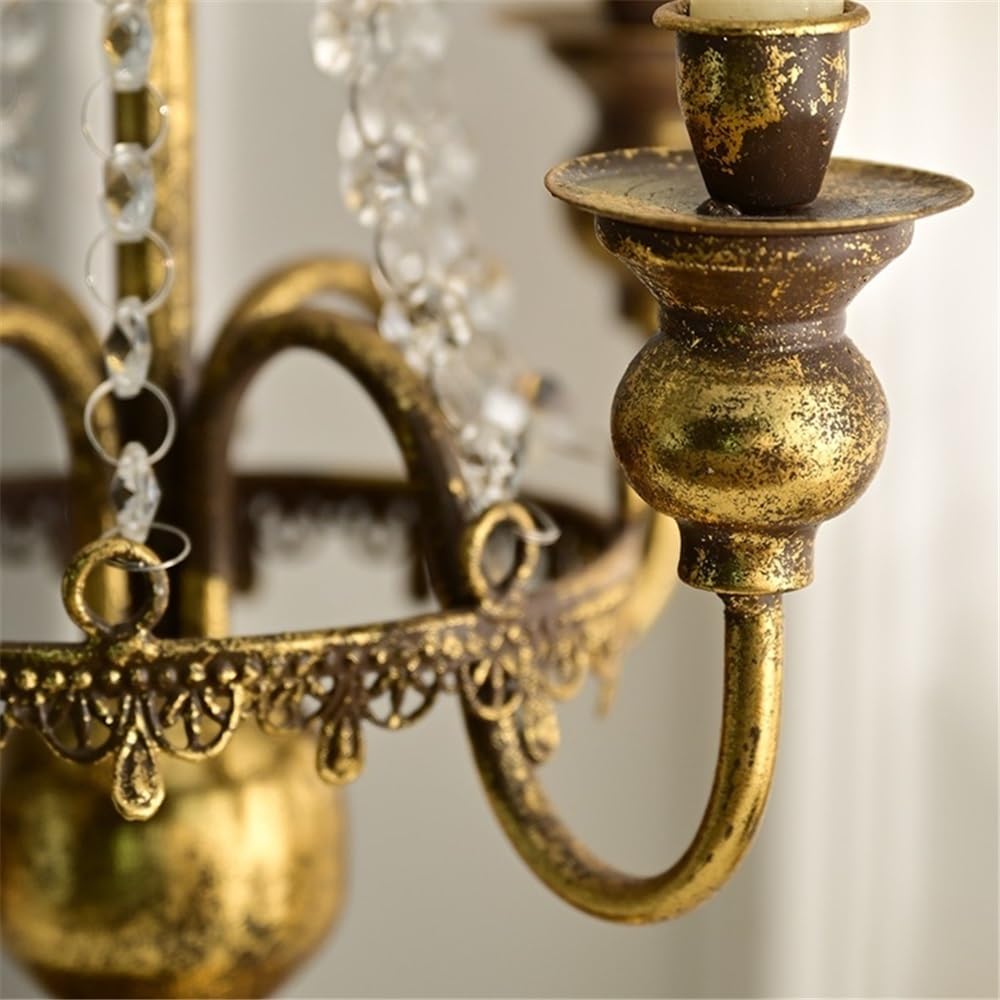 YUHUAWF Candle Holderss Country Romantic Iron Crystal Candlestick Ornaments Home Fashion Candle Holder Decoration Decorative Candlestick