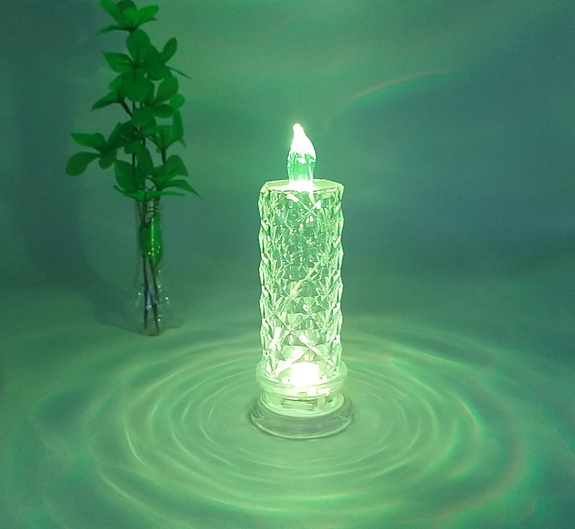 klexcol Rose Shadow LED Flameless Candles(D:2.5" x H:7.2"), Rechargeable Operation, Decoracion for Valentine Wedding (4pcs)