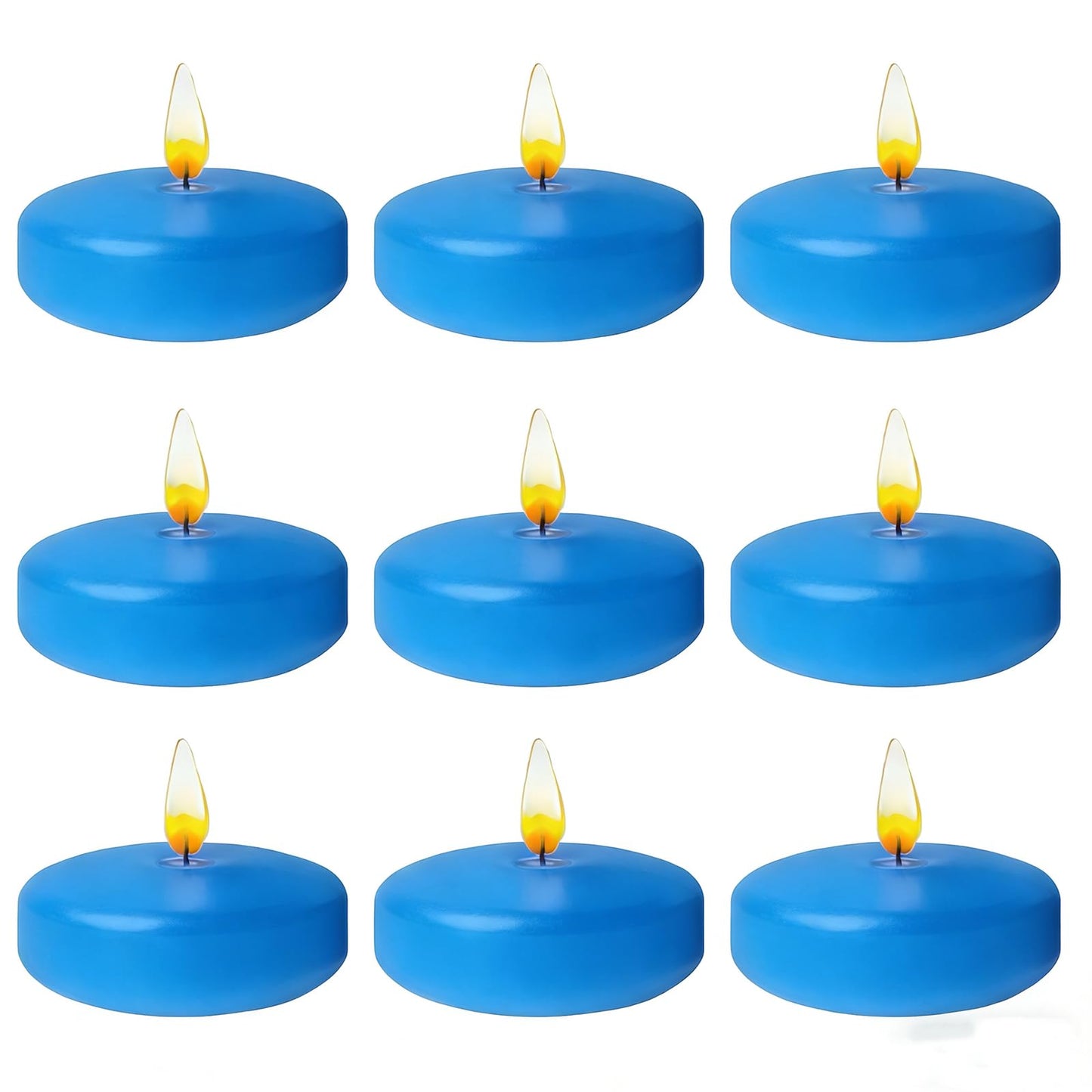 Blue Floating Candles 3 inch 12 Pack - Floating Candles for centerpieces - Wedding Decor - Burning Time 8-10 Hours