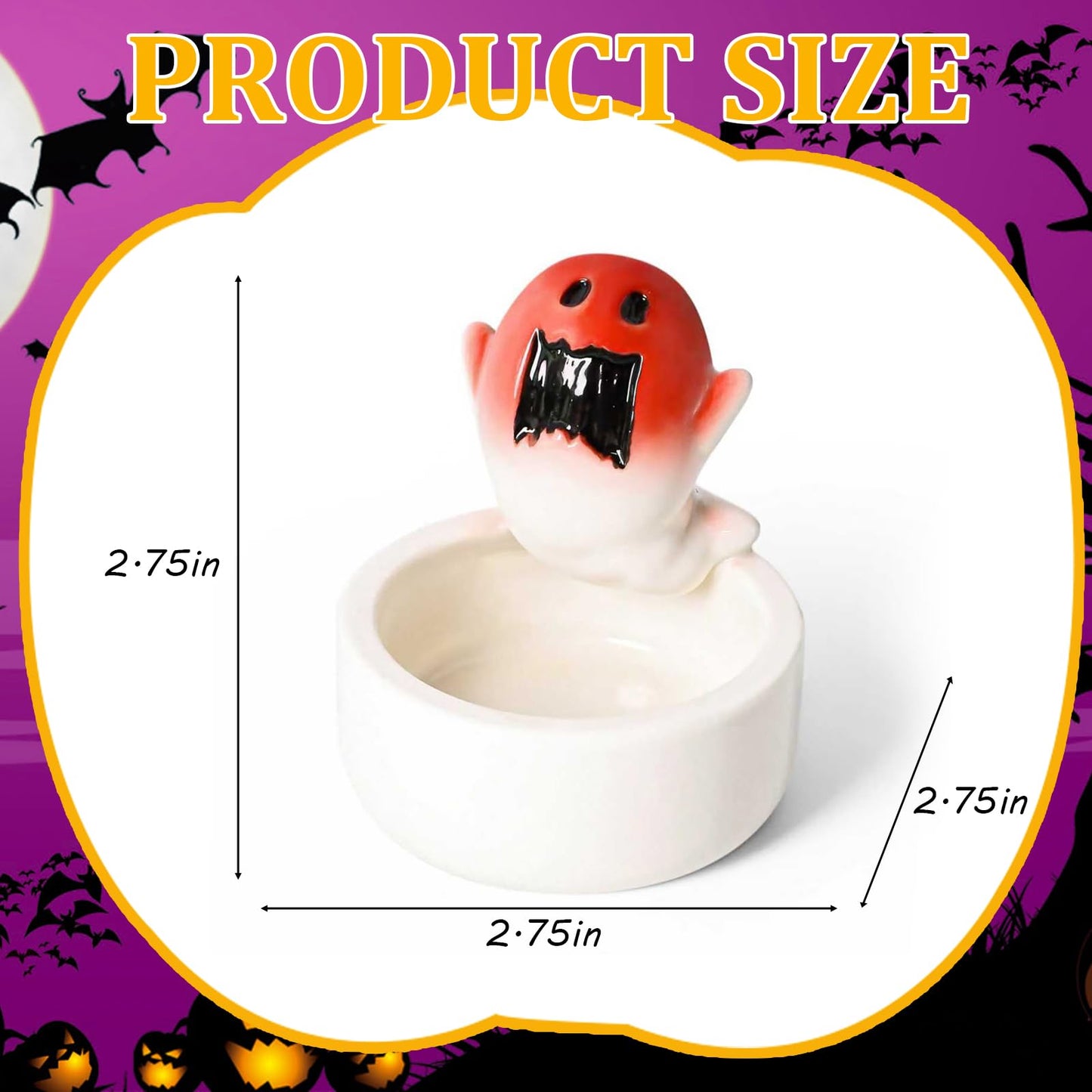 Ghost Ceramic Candle Holder - Screaming Ghost Design Candles Holders, Halloween Decor for Home & Parties,Gift for Halloween