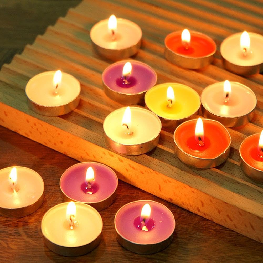 Scented Tealight Candles, Red Tea Lights Candles, 4H Smokeless Palm Wax Tea Candle for Weddings,Christmas,Advent, Spa, Bath