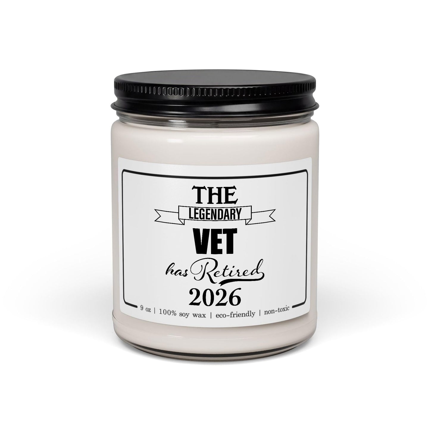 The Legendary Vet Has Retired 2026 Candle Retirement Gifts for Large Animal Equine Zoo Exotic Wildlife Small Zoologist Veterinarian Men Women 9oz Vanilla Scented Soy Wax Blend