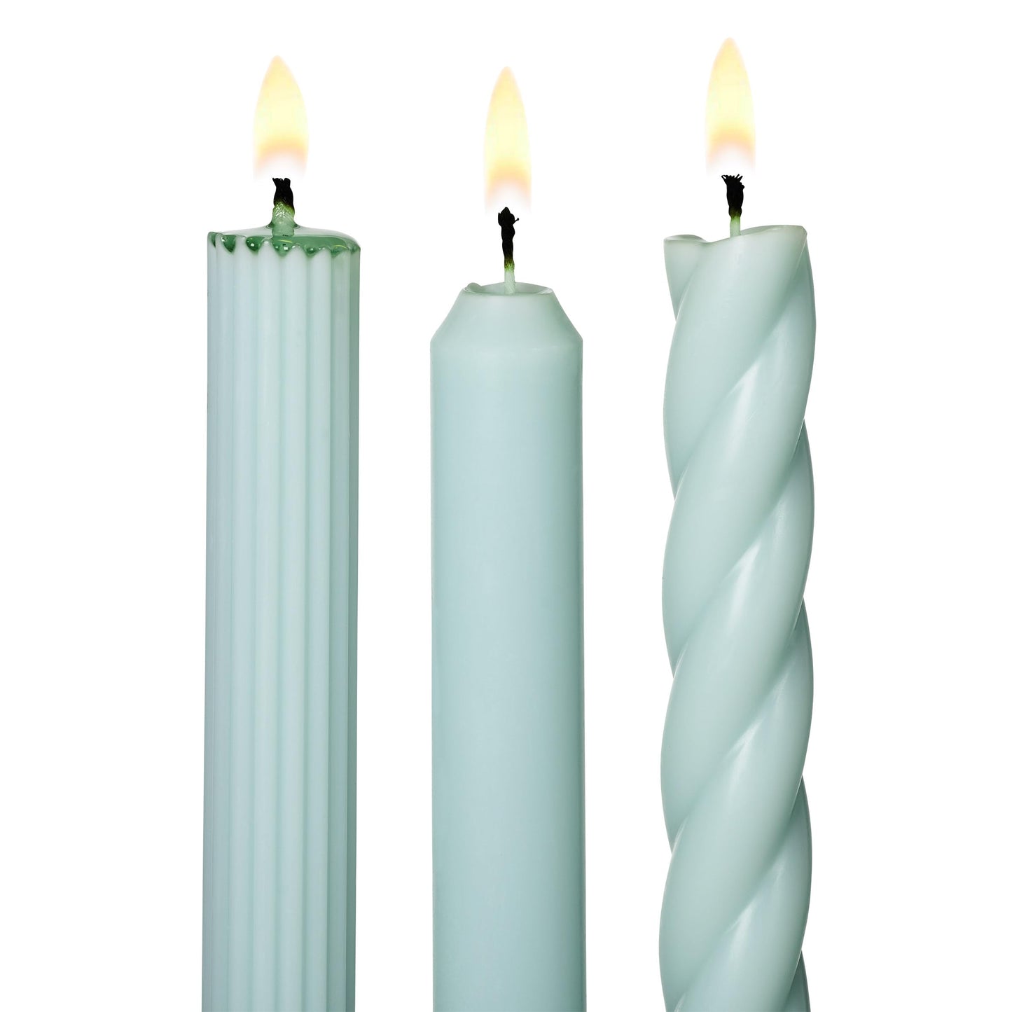 Illume Beautifully Done Unscented Assorted Candle Tapers 3-Pack, Powder Blue