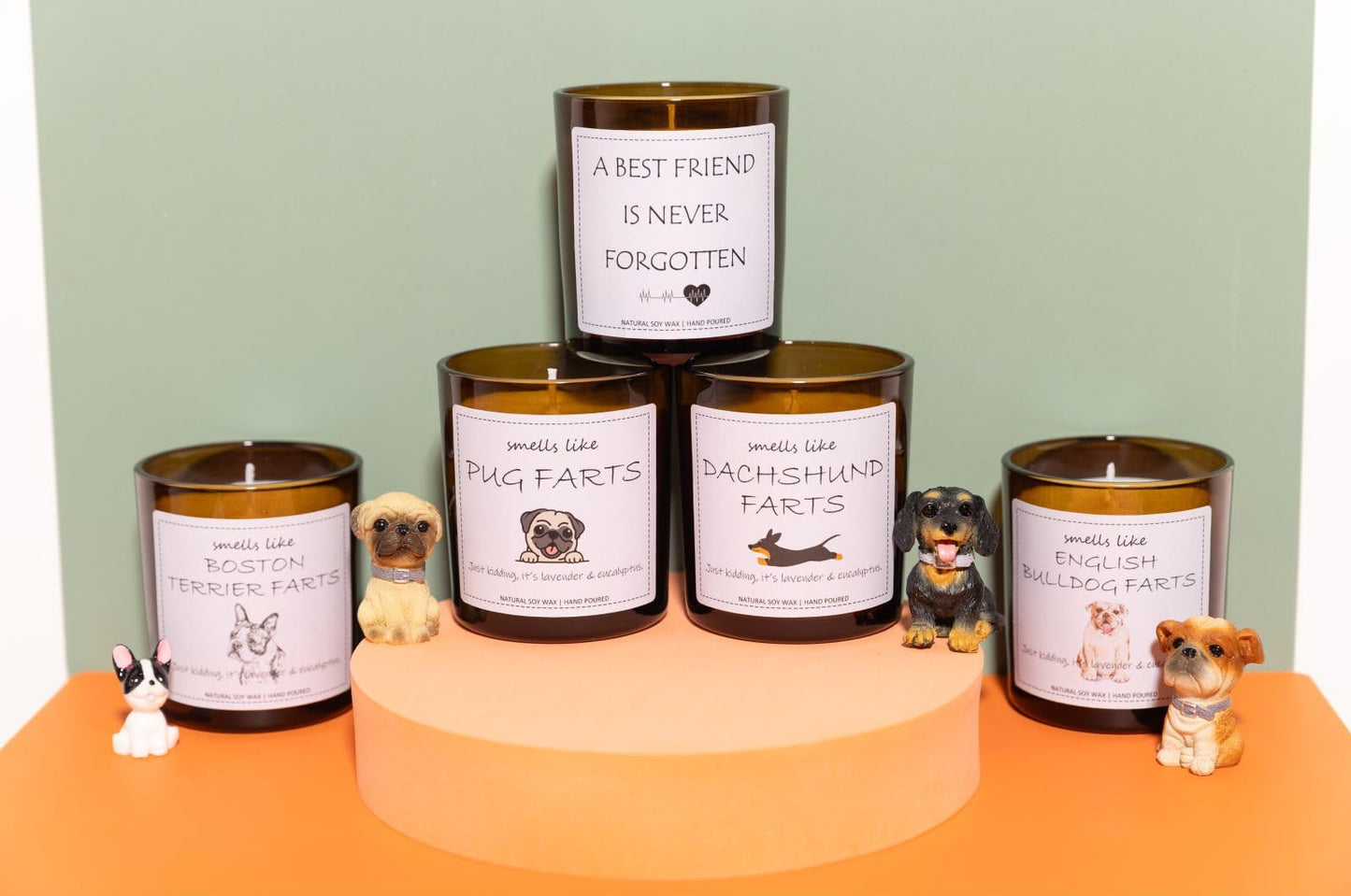 English Bulldog Gifts & Decor, Gifts for Dog Lovers, Smells Like English Bulldog Farts Candle - Lavender & Eucalyptus, Crafted by Natural Soy Wax & Natural Essential Oils
