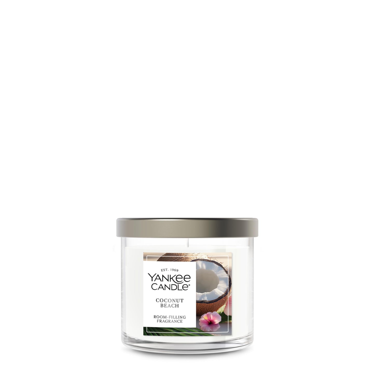 Yankee Candle Small Tumbler Scented Candle, Coconut Beach, 4.3 oz, Premium Plant Wax Blend, Up to 40 Hour Burn Time