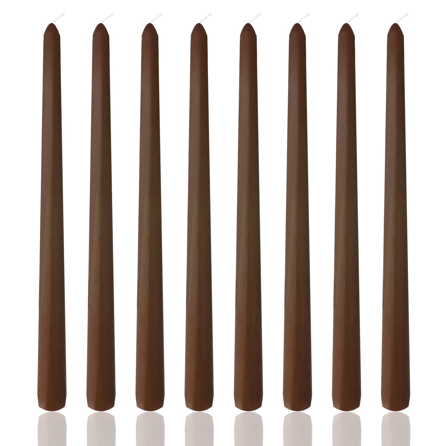 8 Pack 10 Inch Nut Brown Taper Candles for Dinner Home Decor Wedding Shower