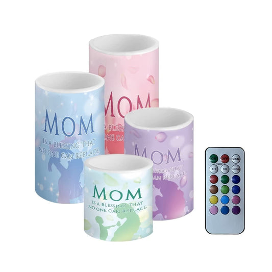 NETILGEN Mother's Day Colorful Flameless Candles Battery Powered with Multicolor Timer Remote Control Everlasting Fake Candles for Party Garden Indoor Outdoor Mother's Day Party Decor for Mom