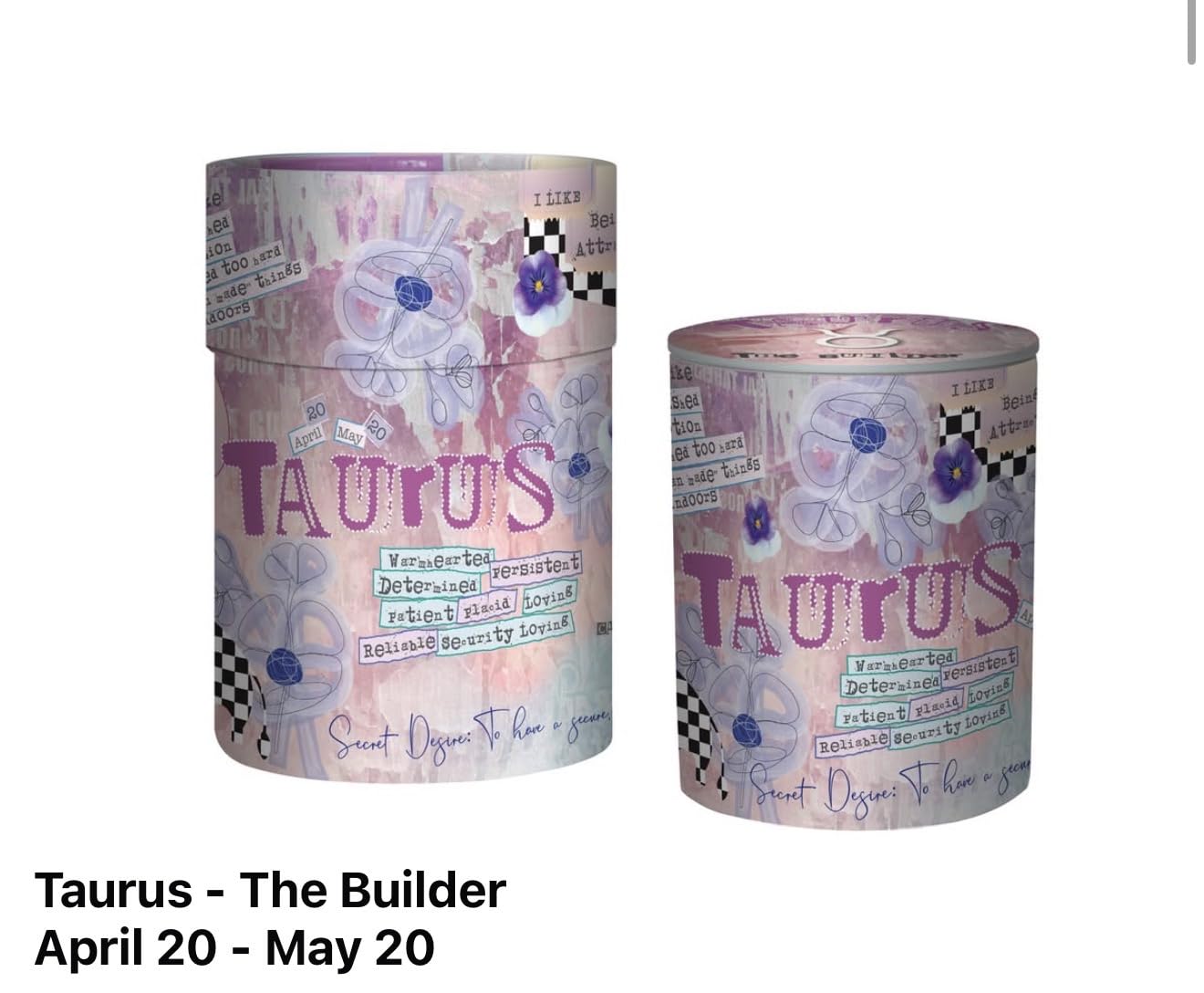 Taurus Zodiac Candle – Jasmine Scented Soy Candle for Self Care & Relaxation – Zodiac Birthday Gift – 80 Hour Burn – Reusable Ceramic Jar