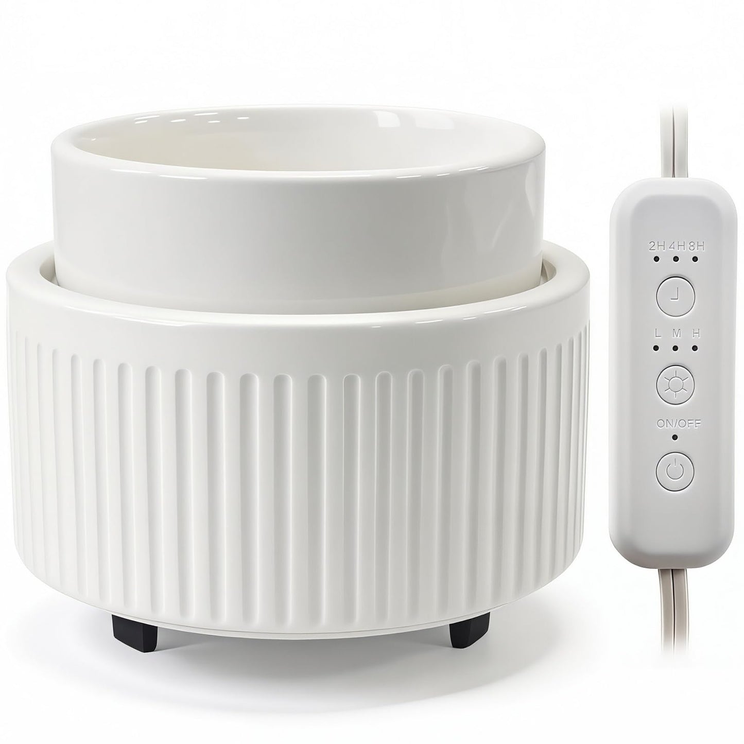 VICTORIA AROMA Ceramic Wax Warmer with Timer, Candle Wax Melter & Wax Burner for Scented Wax Melts, Electric Fragrance Wax Melt Warmer for Home Office Decor Ideal Gift（White）