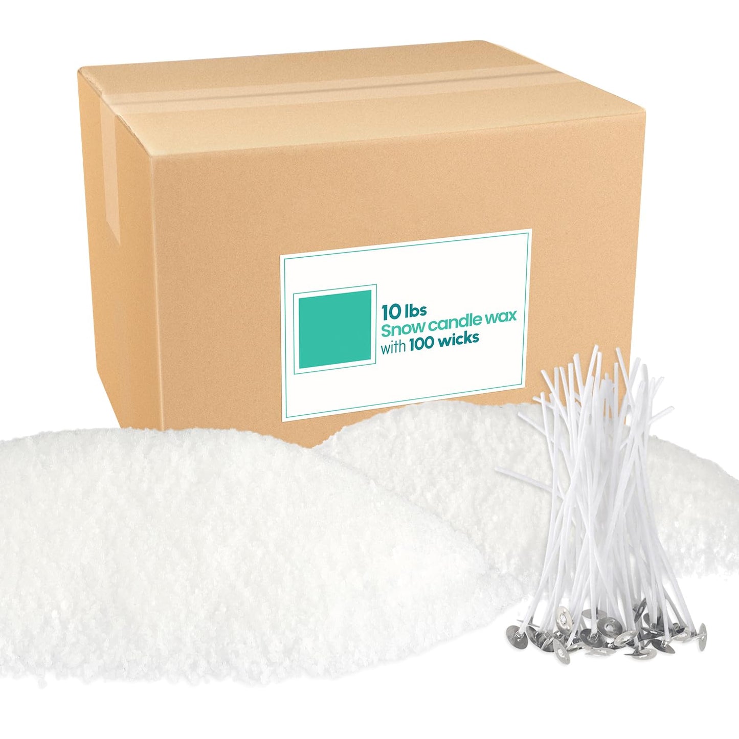 CLTNIKET 10LB Natural Pearled Candle Making Kit with 100 Cotton Wicks, Reusable and Refillable Pearled Candles for DIY Sand Candle Making