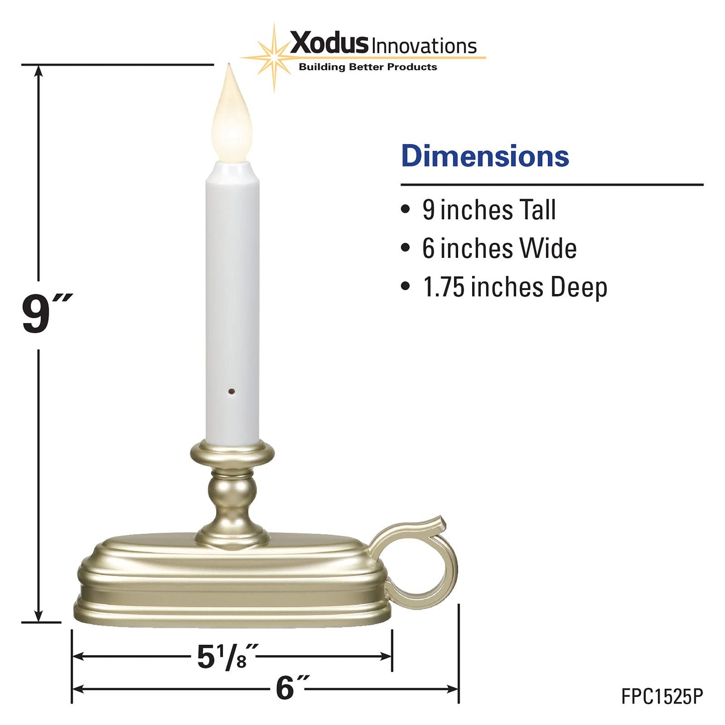Battery Operated LED Flameless Window Candle Pewter/Silver Finish with Dusk to Dawn Sensor and White Flame