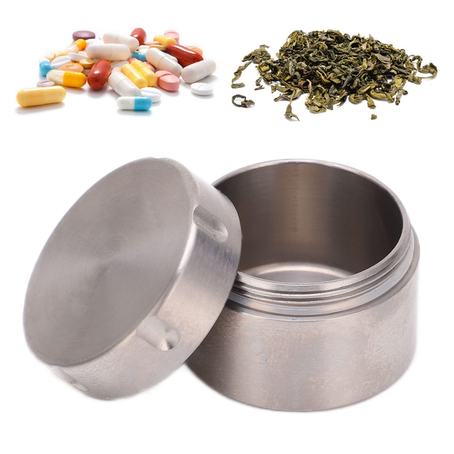Alomejor Metal Round Candlestick for Tea and Storage, and Portable for Travel