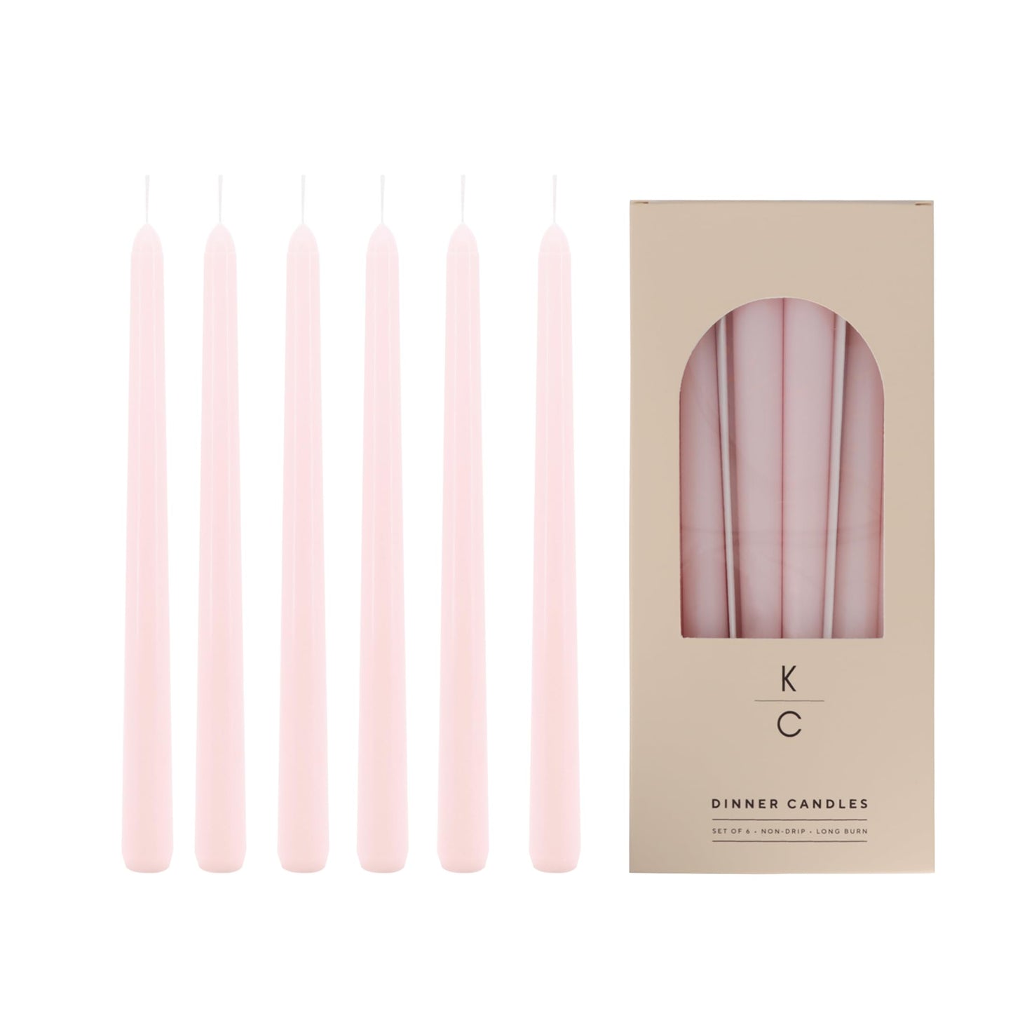 Tapered Dinner Candles - Soy & Paraffin Blend, Dinner Candles with Long-Lasting 7-Hour Burn for Stylish Homes - Candle in Curated Colors Ideal Gift for Hosts, Brides & Event Planners-Pink Clouds
