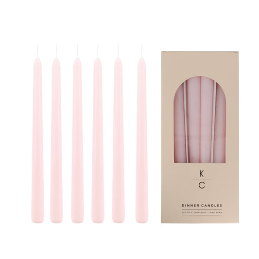 Tapered Dinner Candles - Soy & Paraffin Blend, Dinner Candles with Long-Lasting 7-Hour Burn for Stylish Homes - Candle in Curated Colors Ideal Gift for Hosts, Brides & Event Planners-Pink Clouds