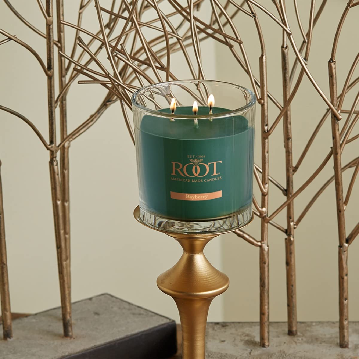 Root Candles 3-Wick Hive Scented Beeswax Blend Candle, 12-Ounce, Bayberry