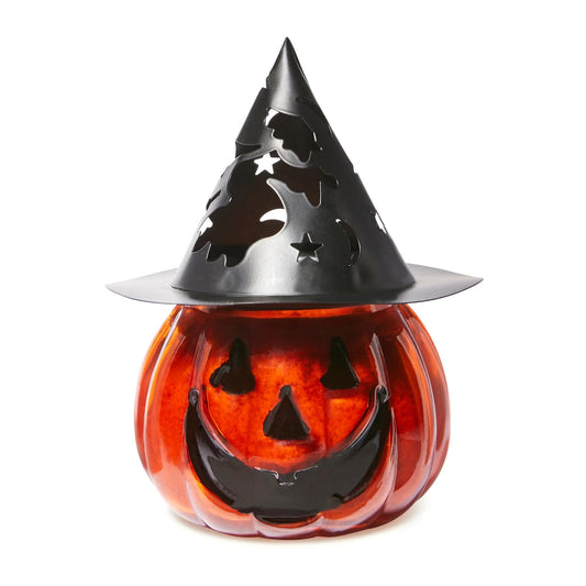 A Cheerful Giver Punky Pumpkin Jar Candle - Fun and Spooky Candle for Halloween Decorations - Uniquely Shaped Candle Jars for Indoor/Outdoor Decor - Orange, Cinnamon, Clove Scent - 10 Oz