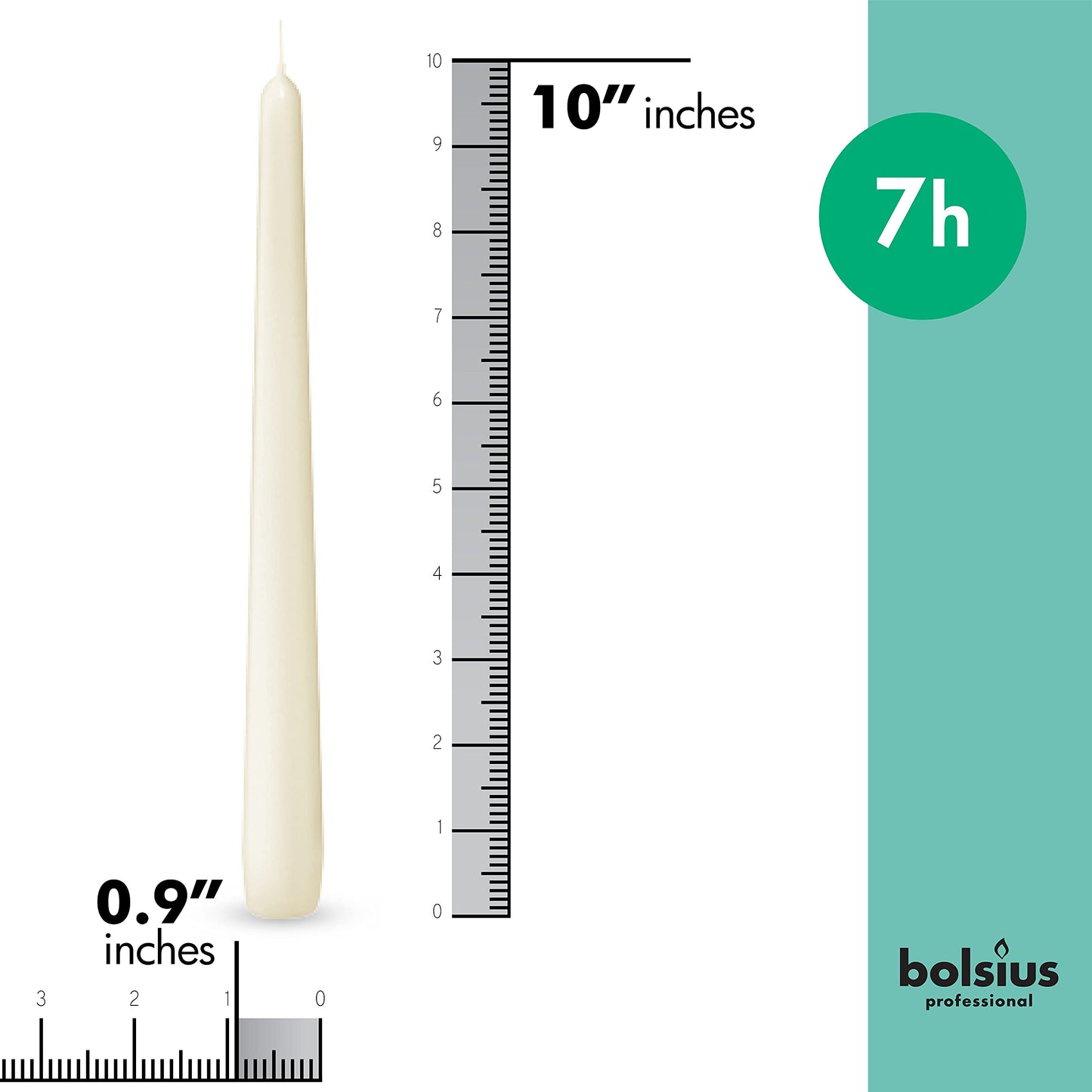 BOLSIUS Ivory Taper Candles 100 Count Bulk Pack - 10 Inch Dinner Candle Set - 7+ Burn Hours - Premium European Quality - Smooth Flame - 100% Cotton Wick - Smokeless & Dripless Household Candlesticks