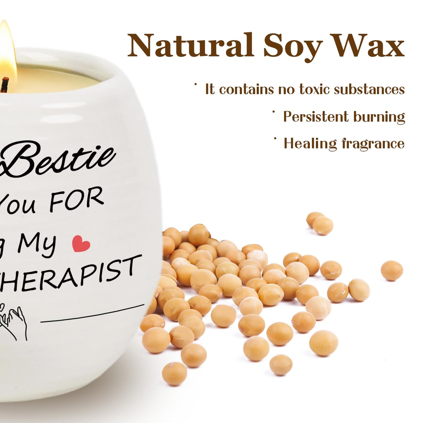 Friendship Gifts for Best Friend - Bestie/Friendship Candle, 18Oz Lavender Scented Soy Candles, Funny Candles Christmas Thanksgving Birthday Gifts for Women, Soul Sister, Bestie, Friends Female