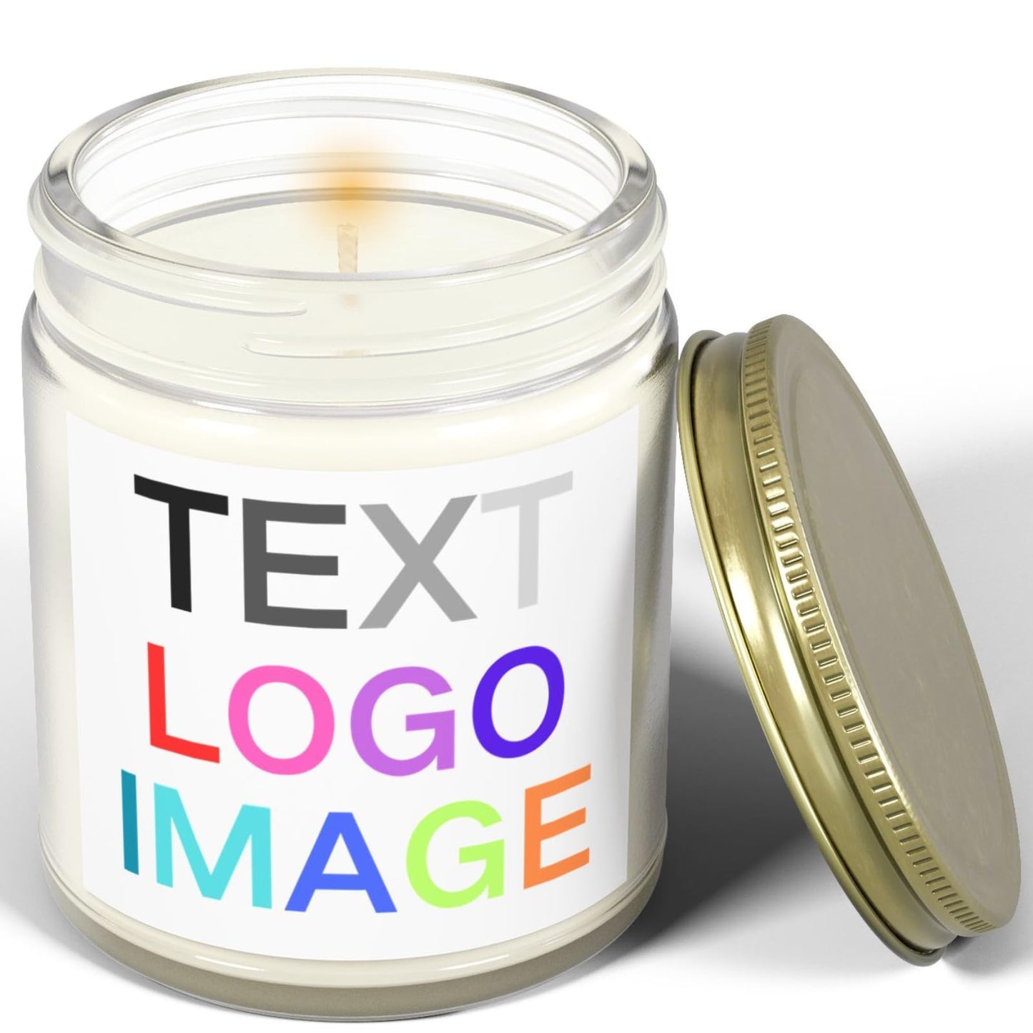 xzdesign Create Your Own Custom Candle Personalized Candles Coconut Apricot Wax Scented 4oz 9oz 9 scents Gold lid & Amber Clear Bottle