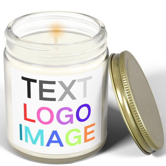 xzdesign Create Your Own Custom Candle Personalized Candles Coconut Apricot Wax Scented 4oz 9oz 9 scents Gold lid & Amber Clear Bottle