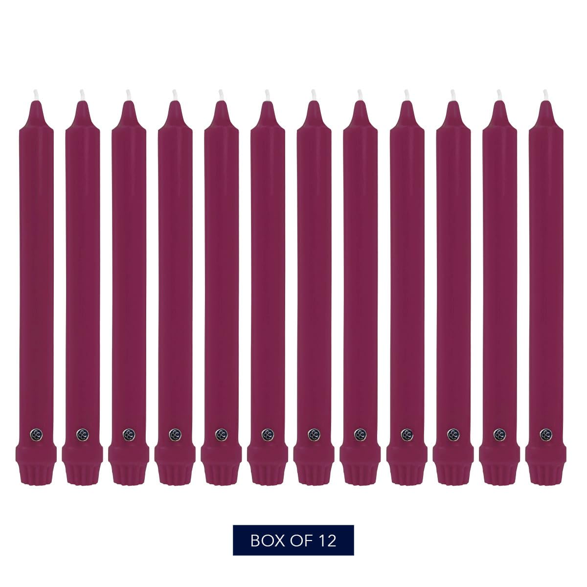 Colonial Candle Unscented Taper Candle, Classic Collection, Mulberry, 10 In, Pack of 12 - Up to 8 Hours Burn