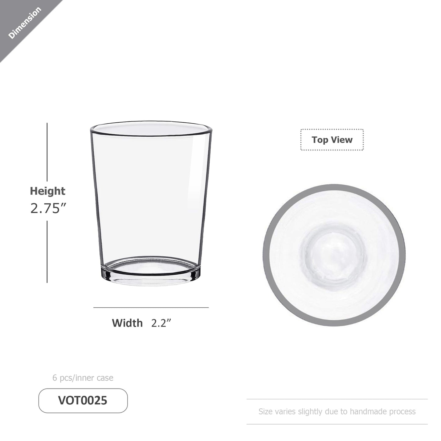 WGV Tea Light Votive Candle Holder 2.2x2.75, Clear Tiny Utility Cylinder Glass Vase, Small Planter Terrarium for Home Accent Decor, 1 Pc