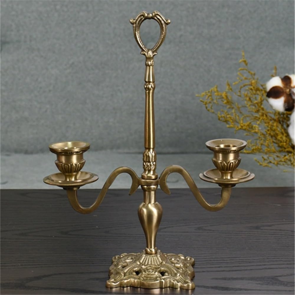Candle Holders European Brass Double Head Candle Holder, Luxury Table Decoration, Candle Holder, Ornaments for Living Room Decorative Candle Holder
