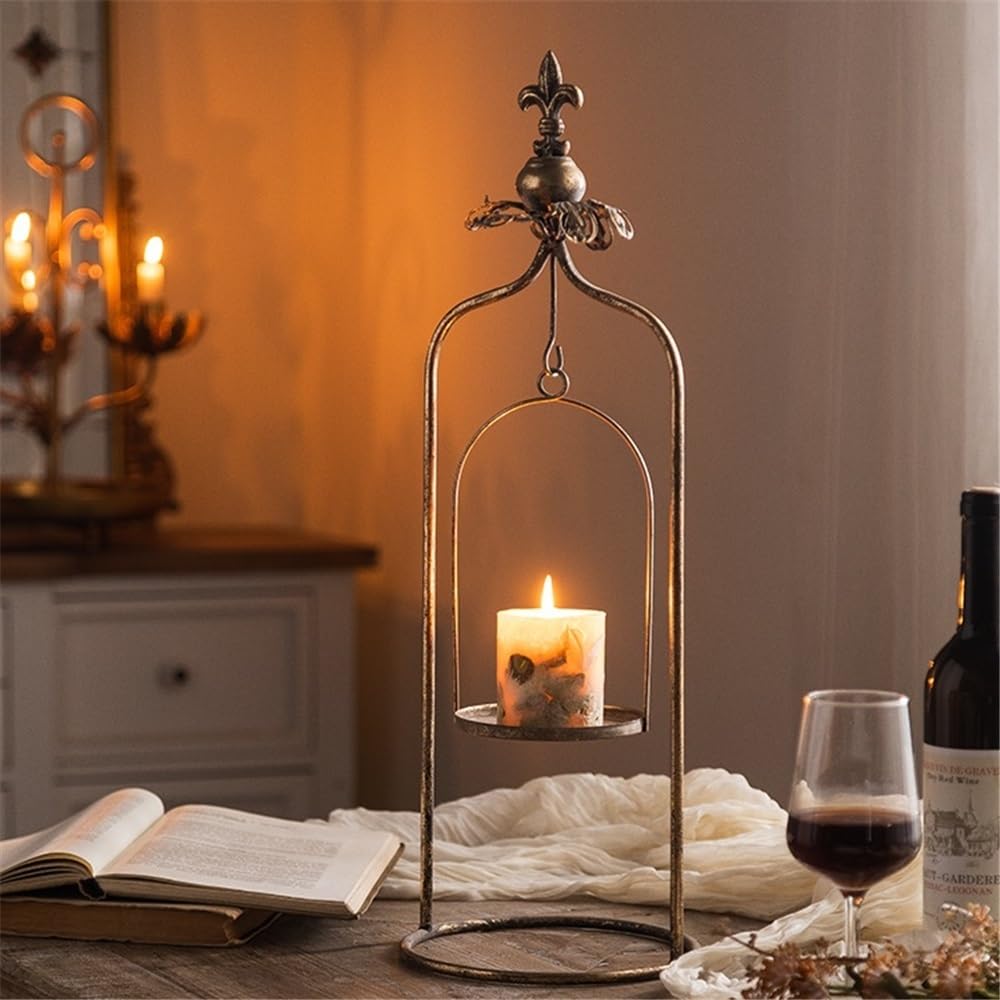 Candlestick Holders Creative Old Candlestick Elegant Candle Holder Restaurant Tabletop Iron Ornaments Candle Holders