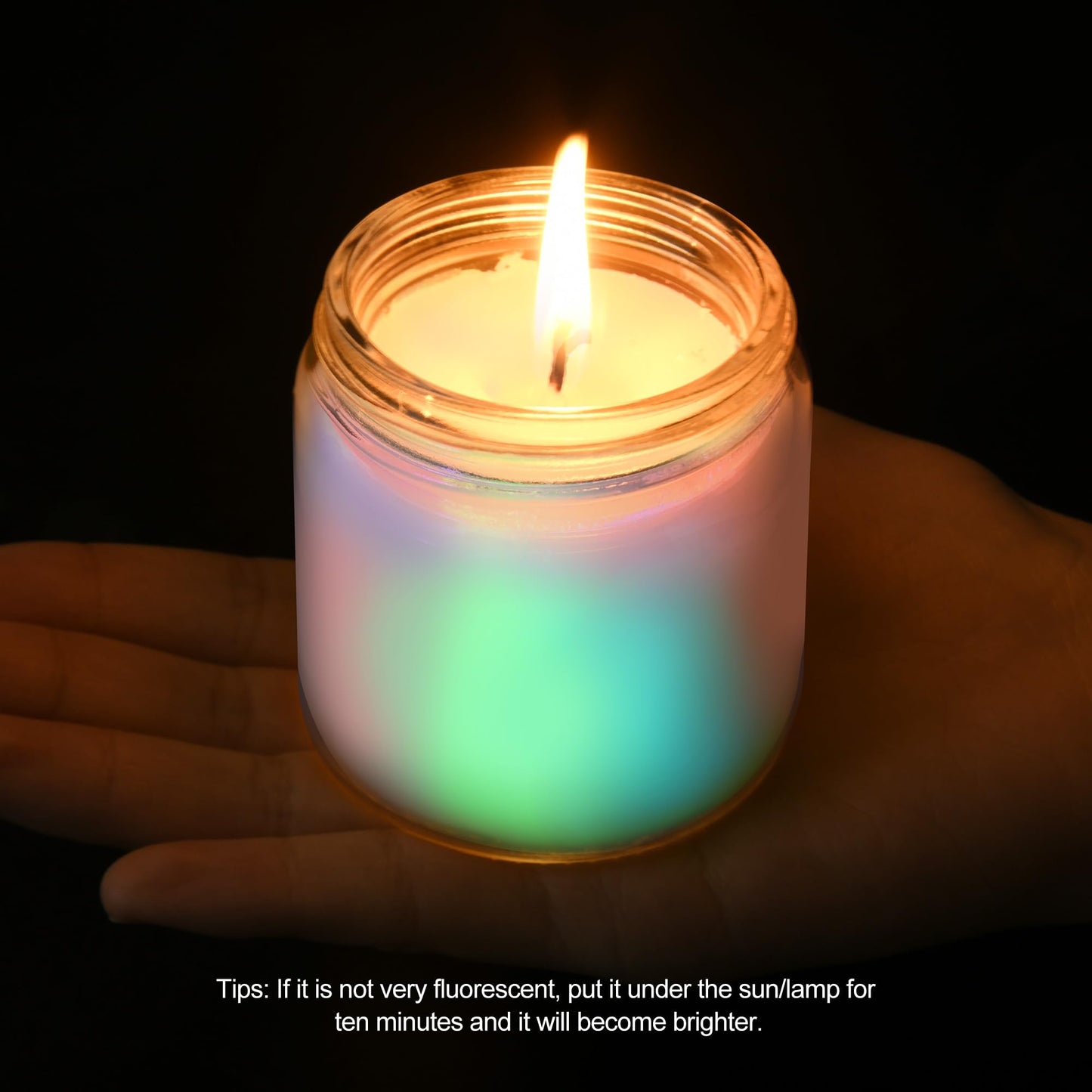 SUPXYC Fluorescent Soy Wax Low Temperature Candles, Low Heat Body Safe Candles Wax Play for Couples, Wedding, Night Party (4.2 oz, Mixed Fluorescence)