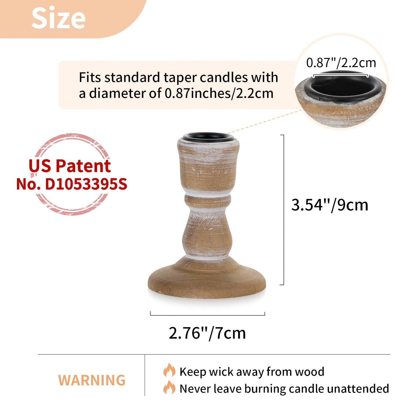 NUPTIO Candle Stick Holder Decor: Set of 10 Vinage Brown Wood Candlestick Holders - Bulk Boho Short Taper Candleholder for Fall Christmas Home Table Mantle Decoration