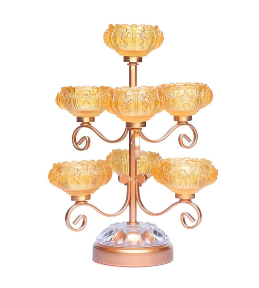UWALLS Candle Holder Candle Stand Crystal Glass Lotus Candlesticks Holder Creative Decoration Candlesticks for Home Wedding Decoration Desktop Decoration (Color : Gold)