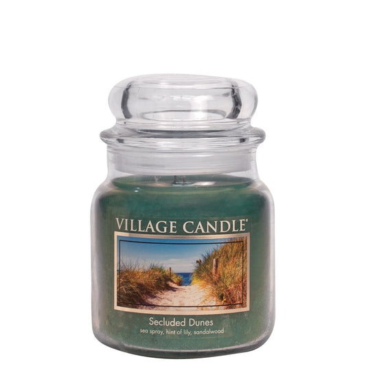 Village Candle Secluded Dunes 16 oz Glass Jar Scented Candle, Medium