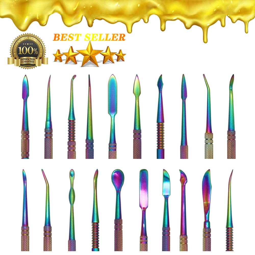 SKMZ 10Pack Large Size Stainless Steel Wax Carvers Tool Set Spatula Double Ended Rainbow Kit for production wax figures clay sculptures and pottery handmade artworks