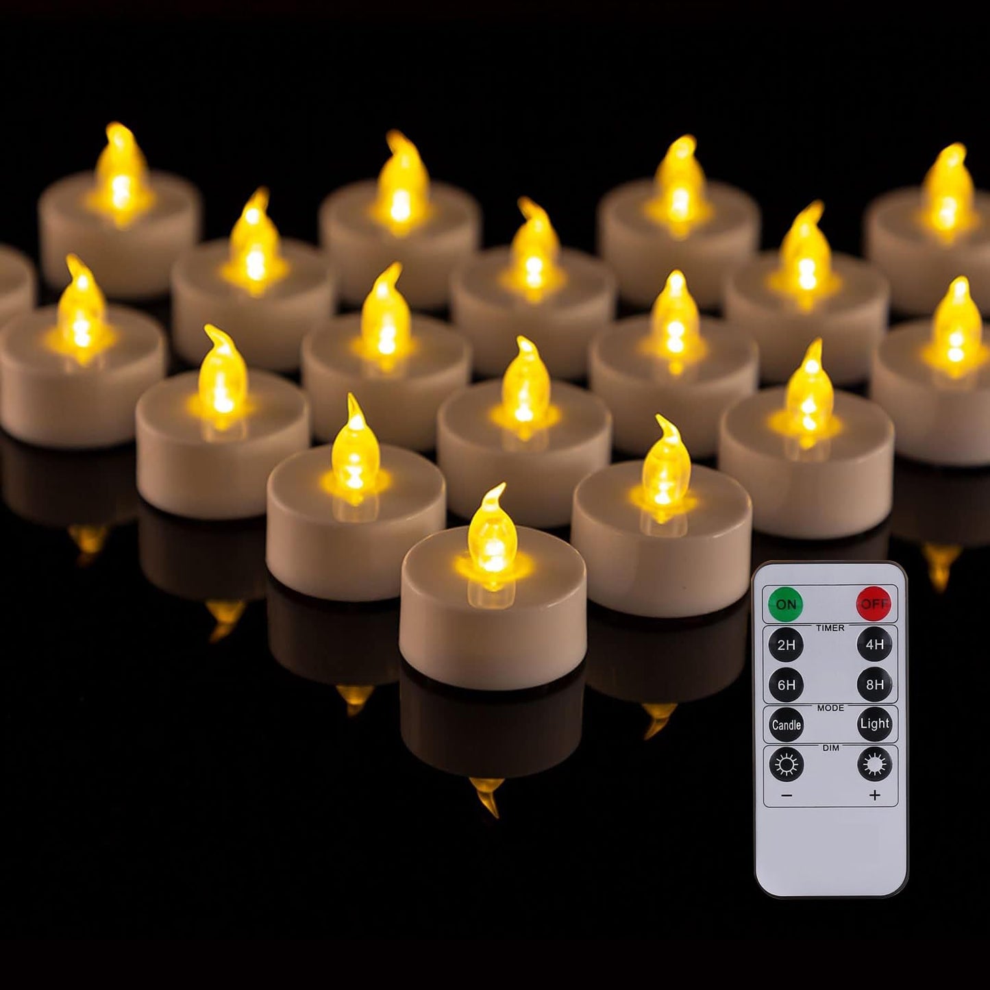 PUNPUBA LED Tea Light Remote Control Candle,Flickering Flameless LED Candle,Long Lasting 400+Hours,Battery Operated with Timer for Home Decoration Seasonal &Festival Celebration WarmYellow (12pcs)