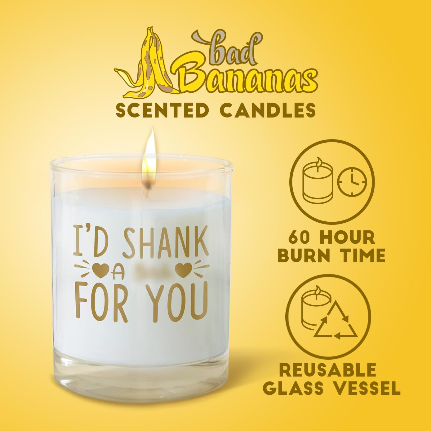 BAD BANANAS Best Friend Candle - Gifts for Women - Id Shank a B for You - Scented Candles for Women
